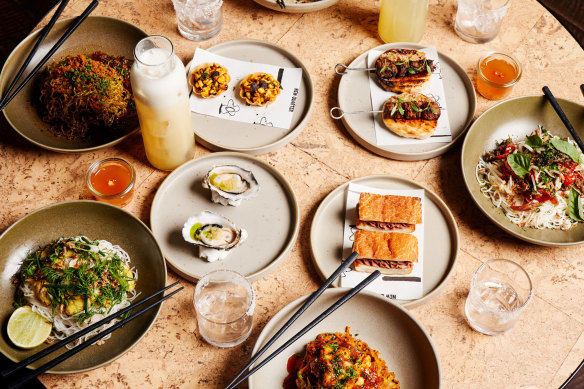 Snacks from New Quarter’s all-you-can-eat non-stop noodle menu.