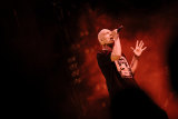 Peter Garrett, on stage with Midnight Oil in Launceston.