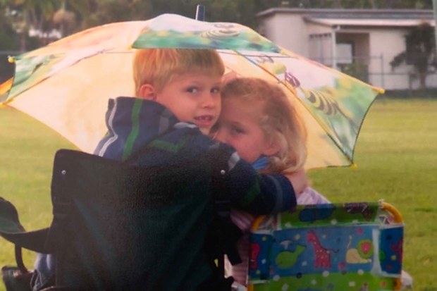 Poppy Reynolds and her older brother Harry Reynolds as children.