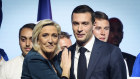 National Rally leader Marine Le Pen with Jordan Bardella, her party’s candidate to be French prime minister.