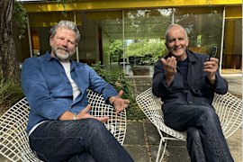 “I see a better version of me when I look at Tim,” says Kevin McCloud (right) of his fellow design tragic Tim Ross.