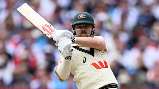 Travis Head hits out in the Boxing Day Test at the MCG.