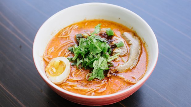 Lambkotsu Ramen’s red lamb ramen with Taro’s signature chilli and sweet miso oil.