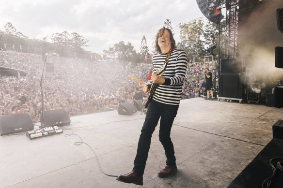 Murray Cook performing with DZ Deathrays at Splendour in the Grass in 2018.