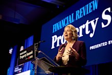 Housing Minister Clare O’Neil speaking at the AFR Property Summit.