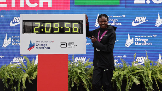 Women’s marathon world record shattered as Nike overtakes adidas in super shoe wars