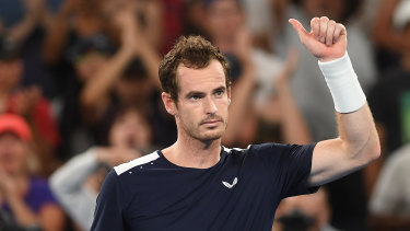 Andy Murray acknowledges the Melbourne crowd after his first-round loss.