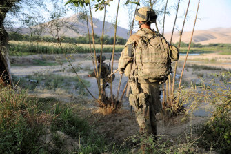 Australian soldiers patrolling the Khod Valley in southern Afghanistan. 