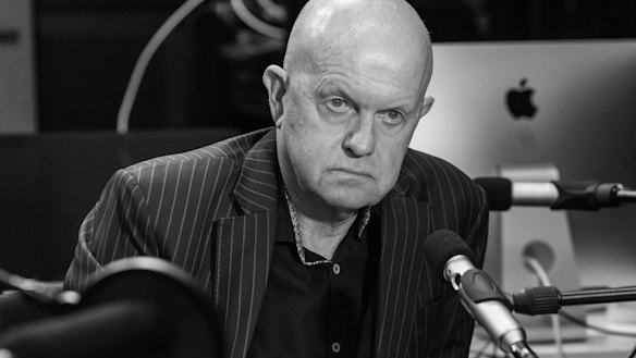 John Silvester recording an episode of his Naked City podcast.