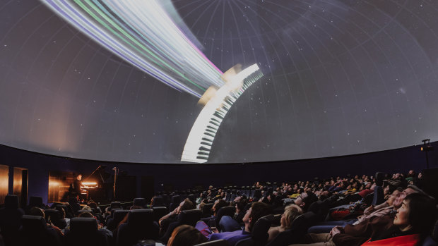 Visual elements were a major feature of Dan Tepfer’s performance at the Melbourne Planetarium.