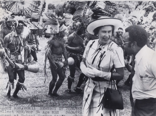 The Queen and Sir Michael Somare during her visit in 1974.