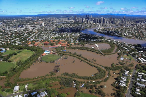 Floodwater in Brisbane.