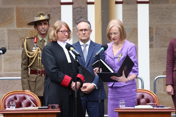 Dr Jeannette Young PSM AC has been made a Companion of the Order of Australia in the 2022 Queen’s Birthday Honour. Here she is sworn in - by the Chief Justice of Queensland - as the 27th Governor of Queensland.