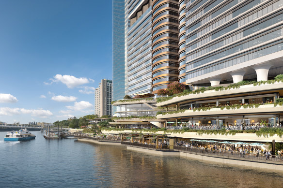 An artist’s impression of the Waterfront Brisbane development.