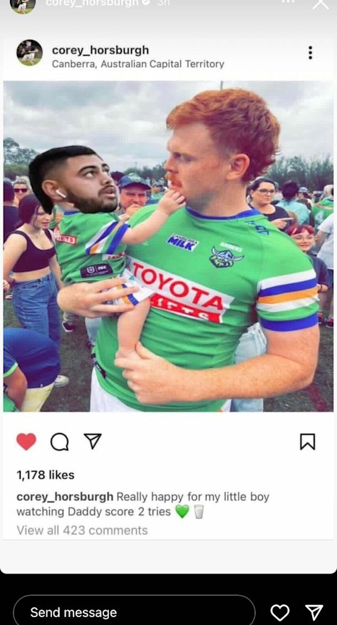 The doctored photo of Royce Hunt posted on Instagram by Corey Horsburgh.