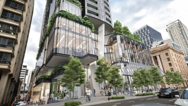 Design image of 81-storey tower No.1 Brisbane to be built on the corner of George and Queen streets in Brisbane CBD.
