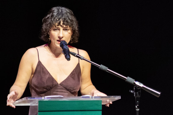 WAR president Bridget Raffal accepts the award for Cultural Change Champion.