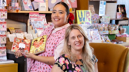 Teacher and crafts lover Alouise Somera, left, and Christina Kelly, founder of Sydney inner west boutique Made590.