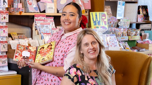 Teacher and crafts lover Alouise Somera, left, and Christina Kelly, founder of Sydney inner west boutique Made590.