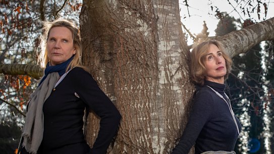 "I'll tie myself to anything," says Skye Leckie, who is campaigning against the trees' removal with Janet Storrier.