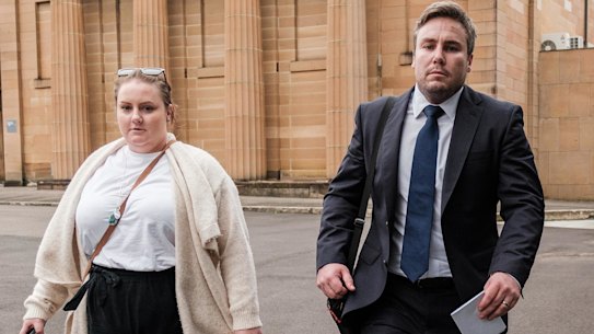 Lauren Anne Cranston and Adam Michael Cranston outside court.
