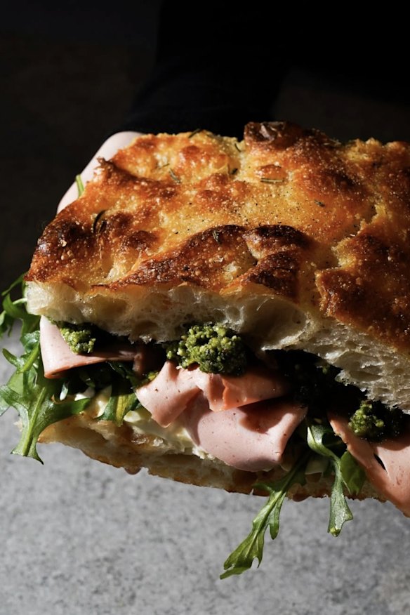 The signature mortadella focaccia.