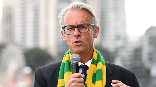 Executive decision: FFA chief David Gallop fronted the board on Wednesday alongside A-League boss Greg O'Rourke.