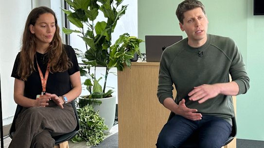 OpenAI chief technology officer Mira Murati with Altman.