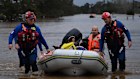 A rescue in Taree on the Mid North Coast in May after the Manning River reached record flood levels.