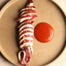 Loligo squid with chicken sausage stuffing at Wa Gyuto.