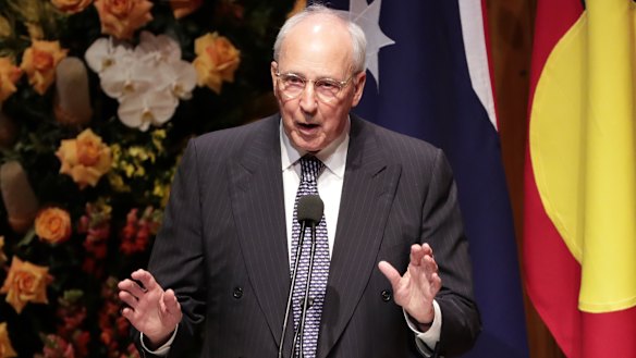 Former Prime Minister Paul Keating speaks. 