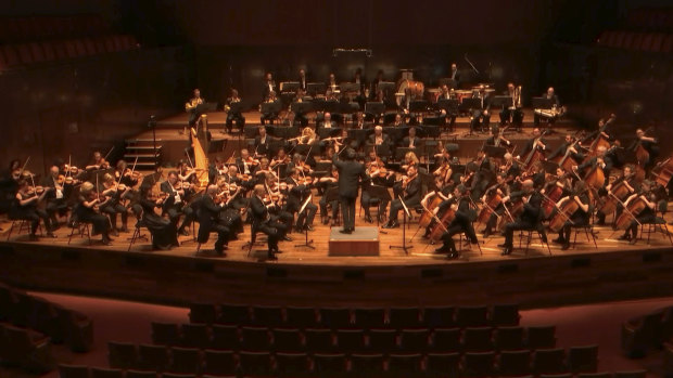 Melbourne Symphony Orchestra performed to an empty Hamer Hall in March.