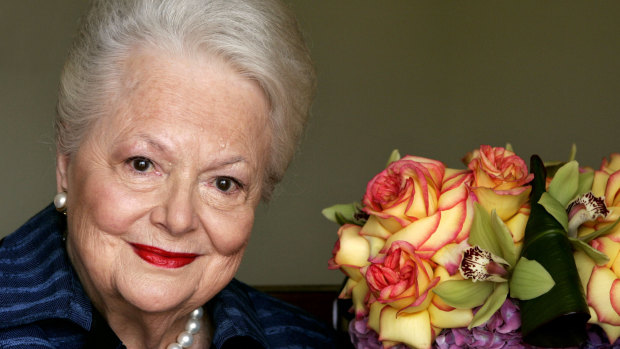 Olivia de Havilland, who played the doomed Southern belle Melanie in <i>Gone With the Wind</i>, pictured in 2004.
