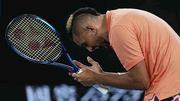 Nick Kyrgios' competitive nature often spills over on court.