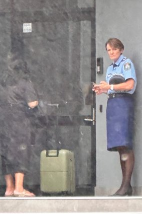NSW Police Commissioner Karen Webb about 10am on Tuesday waiting outside to meet with the Mardi Gras organisation on Tuesday.