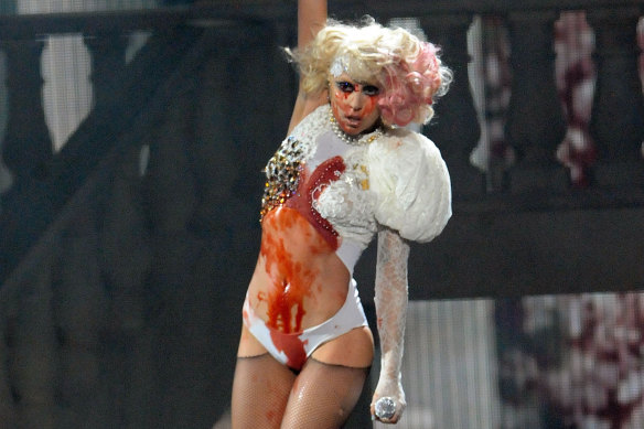 Lady Gaga’s 2009 performance of Paparazzi ended with the star suspended above the stage, covered in fake blood. 