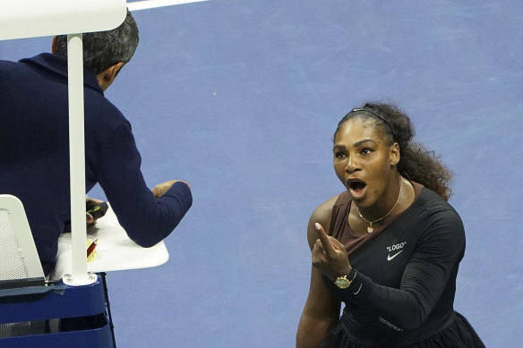 Serena Williams clashes with the chair umpire at the 2018 US Open.