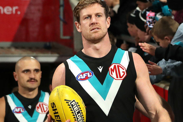 Port Adelaide skipper Tom Jonas.