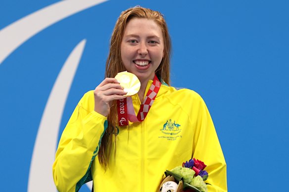 Lakeisha Patterson after her S9 400m freestyle win. 