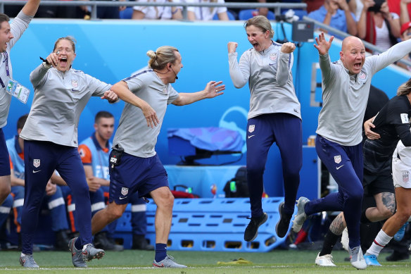 Tony Gustavsson and Jill Ellis celebrated the United States’ 2019 World Cup win.