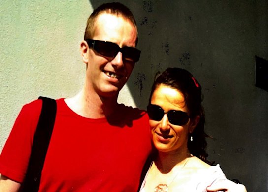 Staunch support: Ben Turner with then-girlfriend, now wife Anabela Correia, as Turner leaves rehabilitation in April 2005.