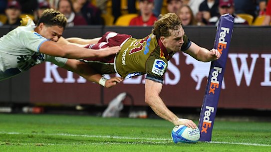 Tim Ryan became just the second Reds player to score a hat-trick when he made his starting debut against the Blues.