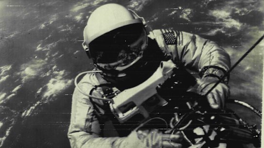 Gemini IV astronaut Edward White during his space walk.