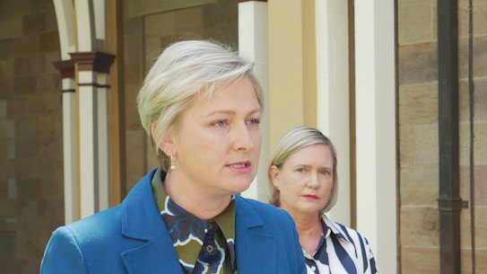 Minister Amanda Camm spoke at Parliament House on Saturday as the Deloitte report was made public.