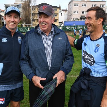 Warren Ryan (centre) with Greg ALexander and Andrew Johns (right).