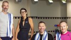 Carrie Barker, with ReachOut CEO Garry Groves (L), Thorpe (centre), and Jull (right), says the sessions taught her that sometimes getting to the finishing line is more important than how you get there.