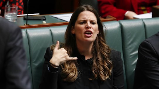 Kate Ellis in Parliament as shadow education minister, 2017.