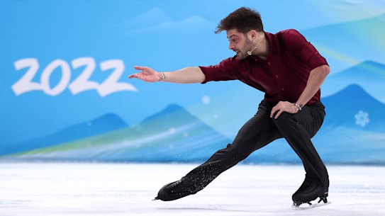 Brendan Kerry on the ice in Beijing.