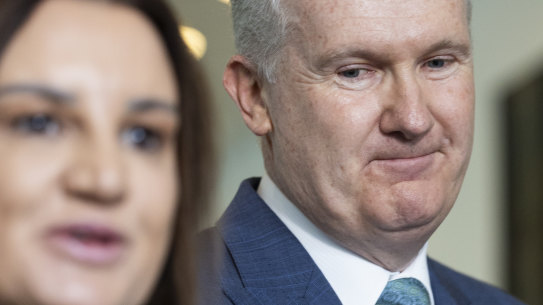 Senator Jacqui Lambie and Minister for Employment and Workplace Relations Tony Burke.