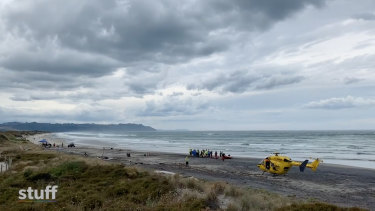 Witnesses said the victim was pulled out in a strong current before she was bitten by a shark, believed to be a great white. 